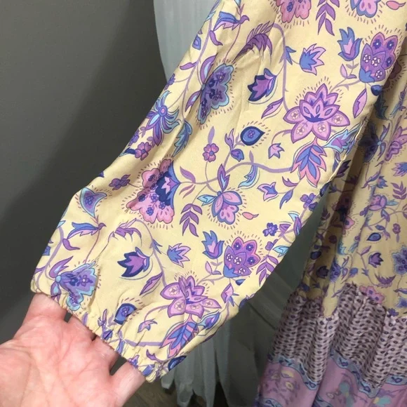 Pink & cream floral Boho maxi dress - Picture 6 of 10